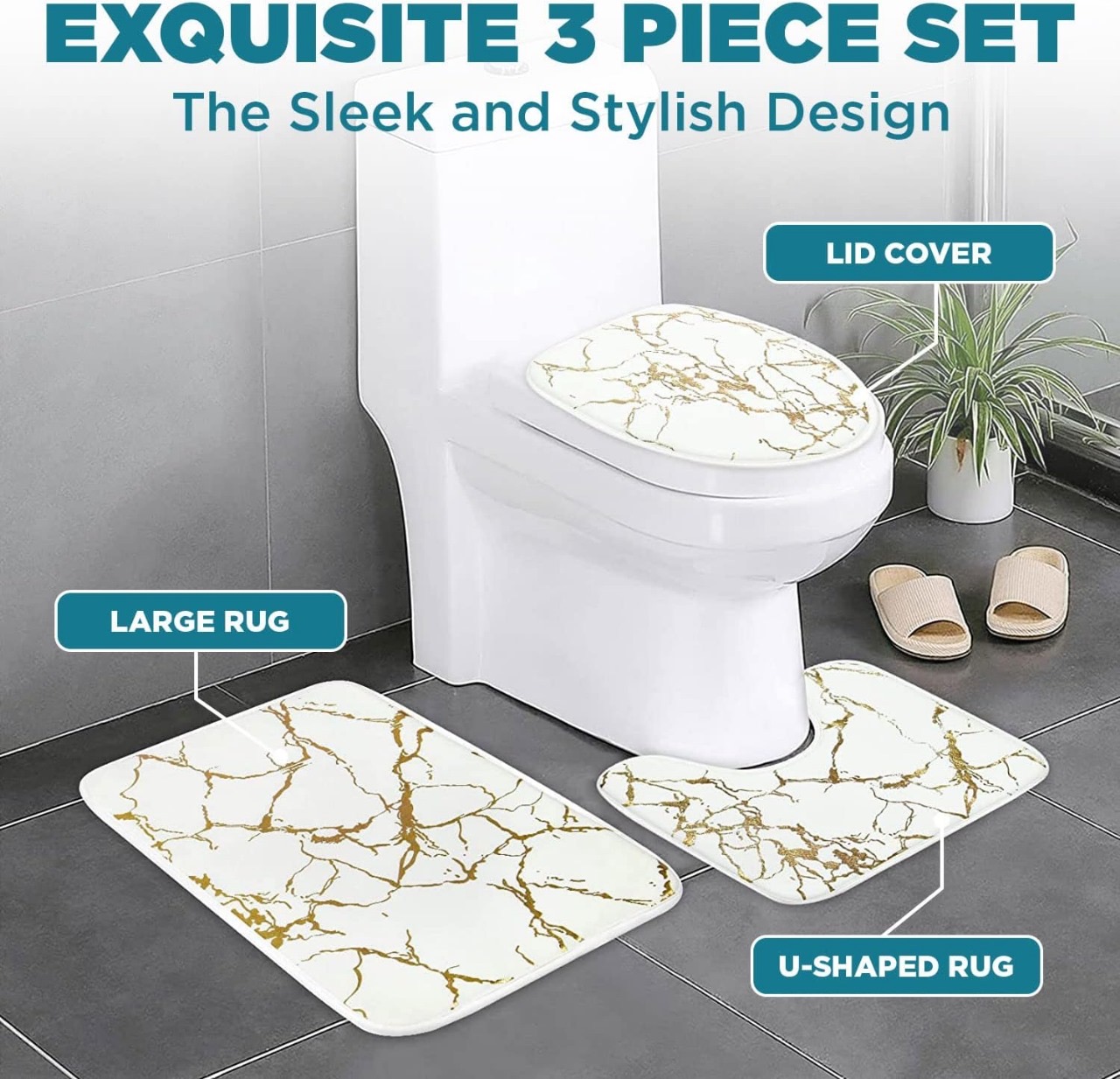 طقم دعاسه حمام 3*1 مقاس 50*80