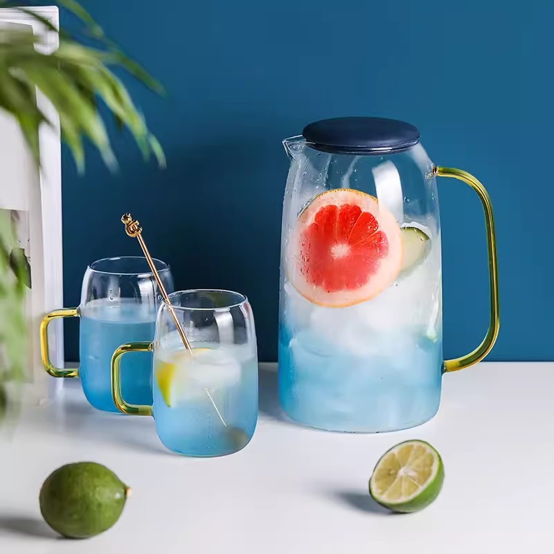 طقم دورق زجاجي سعه 1600ML بالاكواب يد جولد