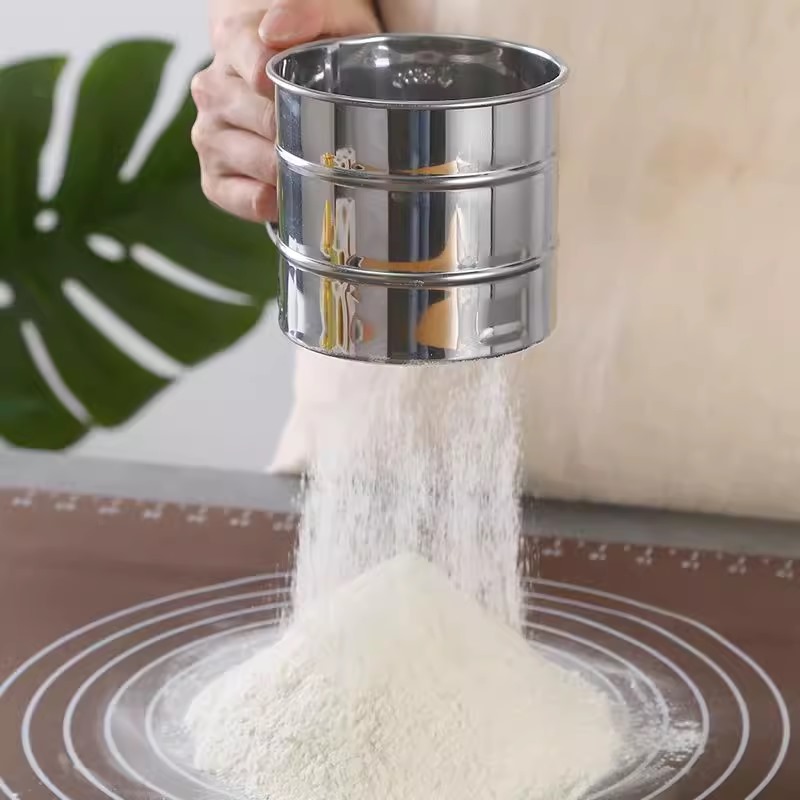 منخل الدقيق المعبأ استانلس ستيل يد سوسته كبير