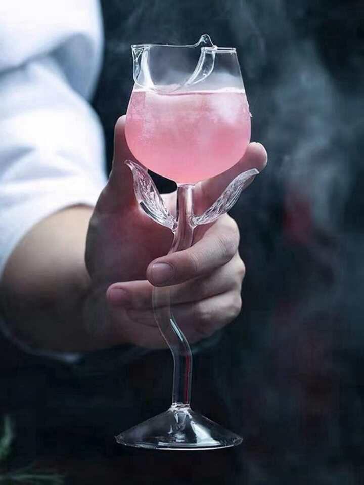 كأس عصائر زجاج شكل ورده كبير 1 حبه
