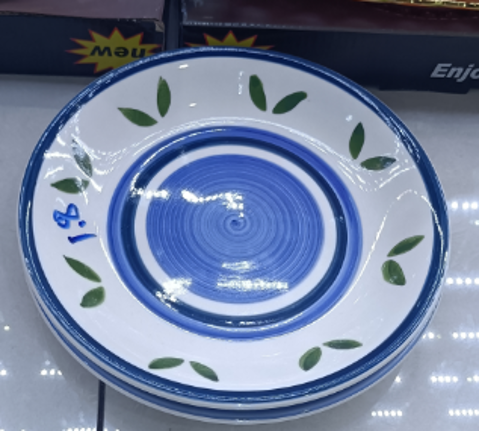 صحن تقديم بورسلين بنقوش يدويه سعه 7.5 بوصه