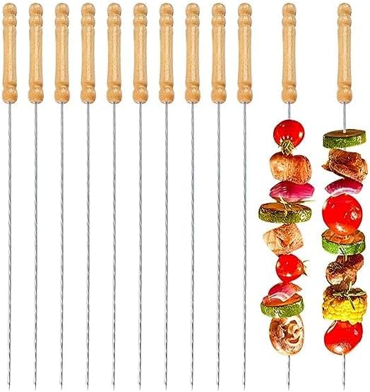 مجموعه اسياخ شواء استانليس بيد خشبيه 6 حبه