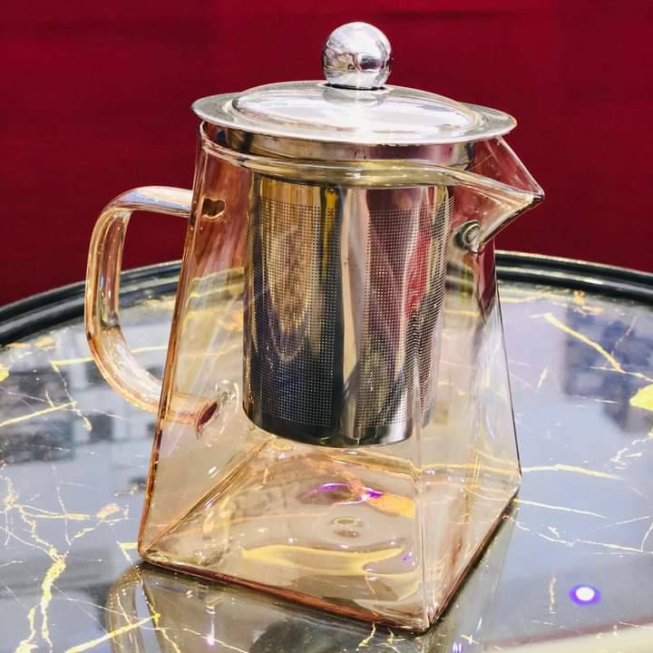 ابريق زجاج بيركس بالمصفاه جولد 750ml