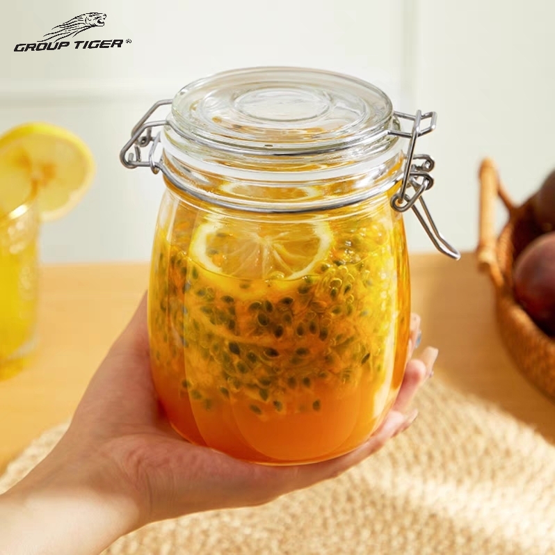 برطمان زجاج بقوليات غطاء كلبس وسط