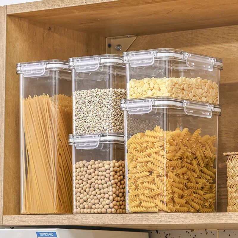 علبه بقولیات اكريلك مستطیله غطاء محكم الغلق سعه 600 ml