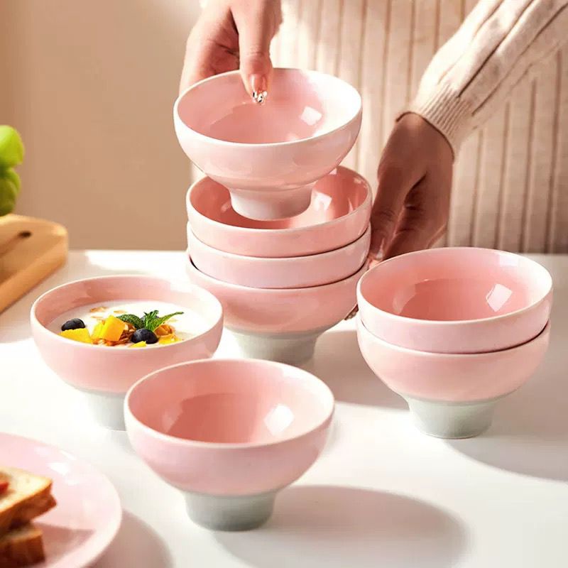 صحن تقديم شوربه بقاعده 11 سم بينك
