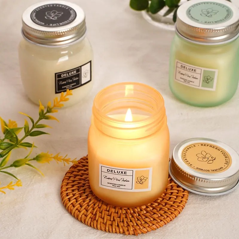 كاسة شمع معطر زجاج بغطاء 1 حبه