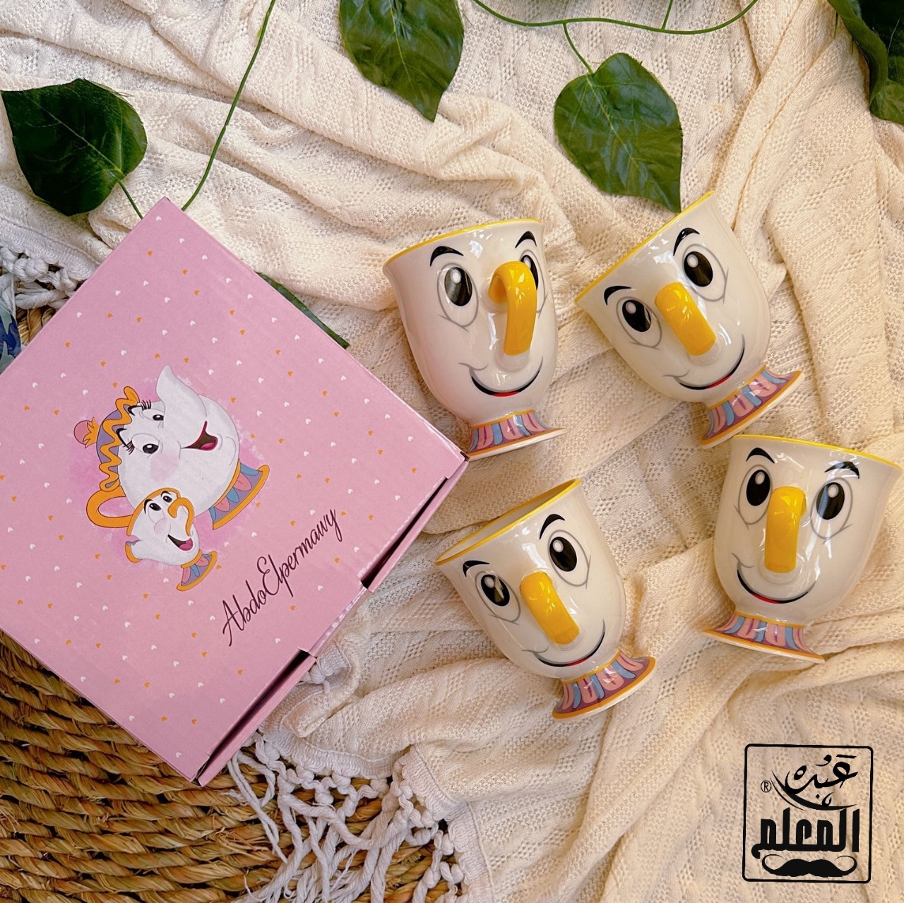 طقم مجات 4 حبه الجميله والوحش