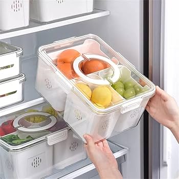 حافظه طعام اكريلك مقسمه من الداخل 3 خانه بغطاء شفاف