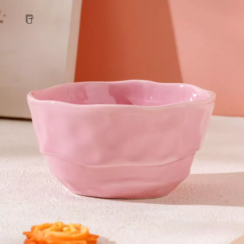 صحن تقديم شوربه سيراميك سعة 4.5 بوصه بينك