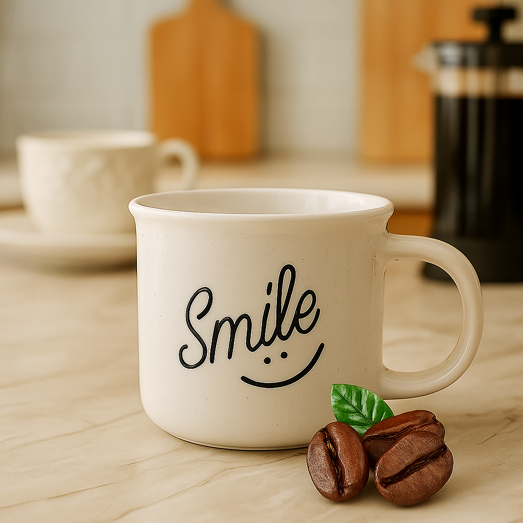 مج سيراميك smile ابيض فردي 1 حبه