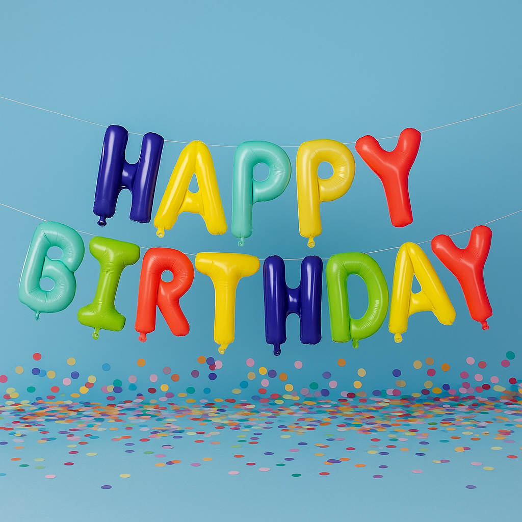 حروف HAPPY BIRTHDAY متعدده الالوان