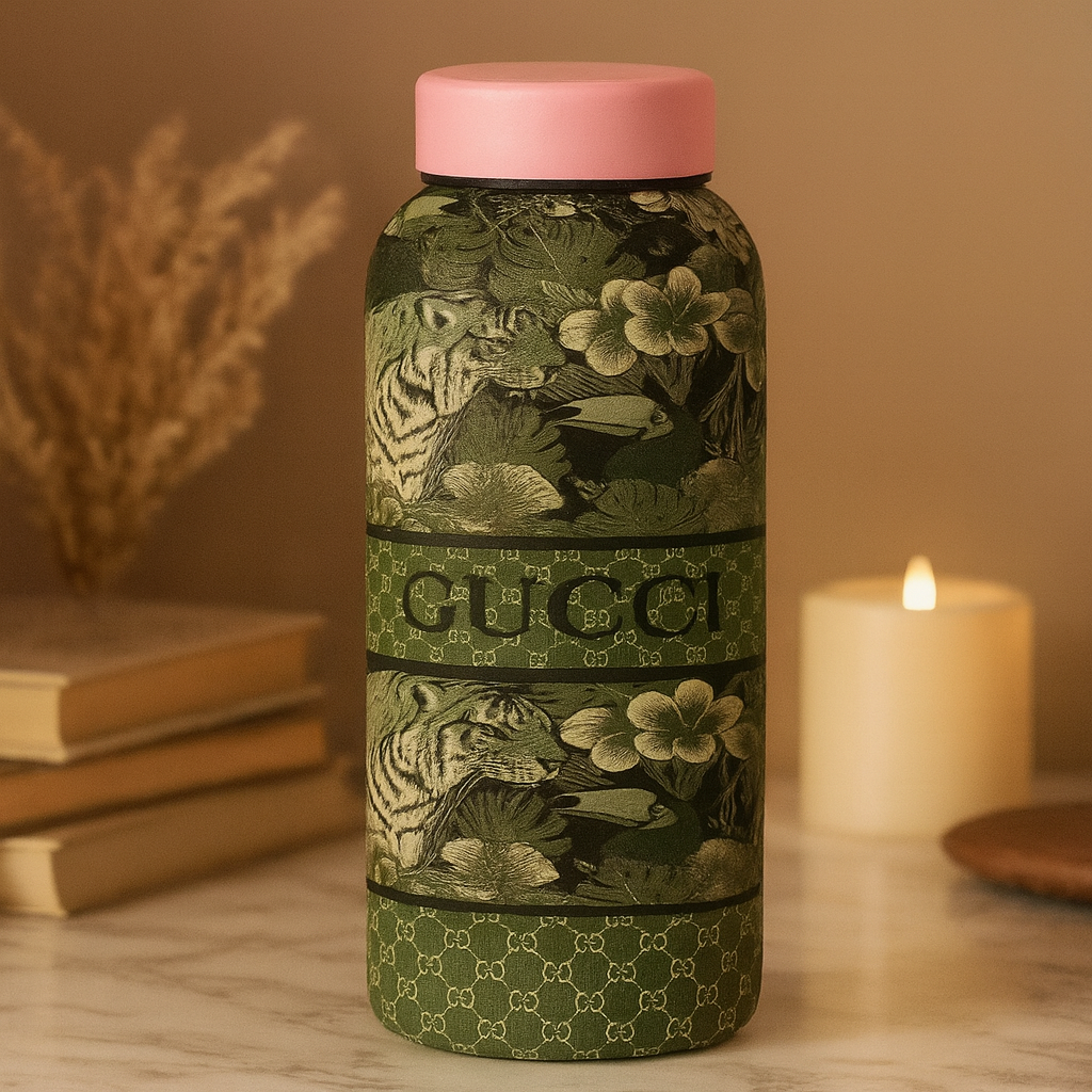 زجاجة SHEIN حراريه معزولة بتفريغ الهواء ستانلس ستيل 500 مل برسومات  GUCCI
