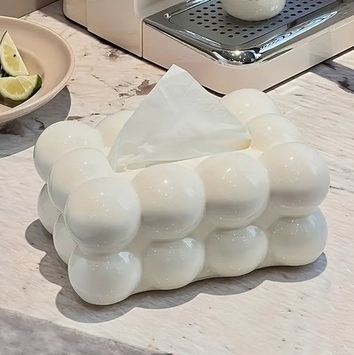 حامل مناديل ابيض واسود بابلز