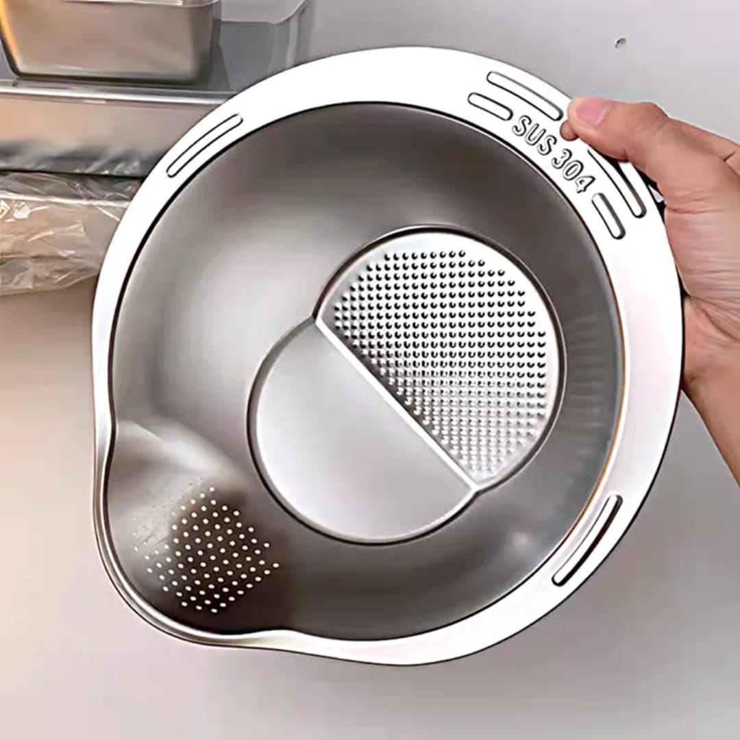مصفاه غسيل خضروات و ارز استانلس استيل 26 سم