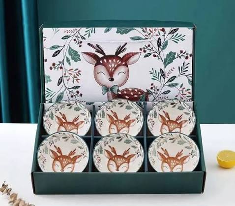 طقم اوعيه تقديم سيراميك شكل غزاله  6 حبه