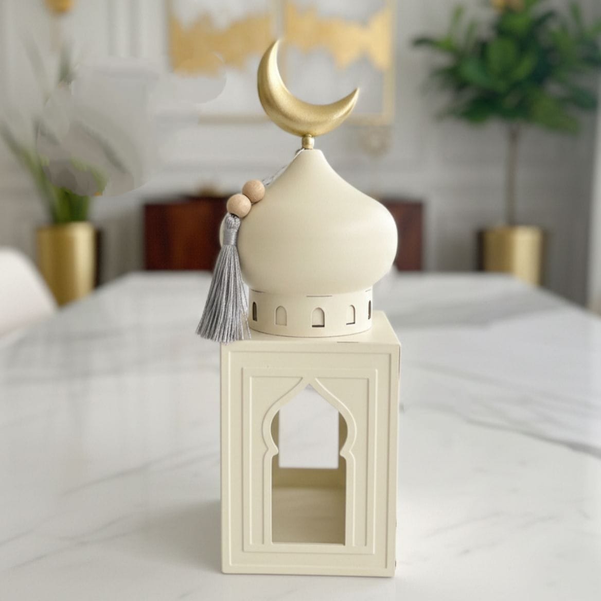 فانوس رمضان 2 هلال اوف وايت 12*33 سم