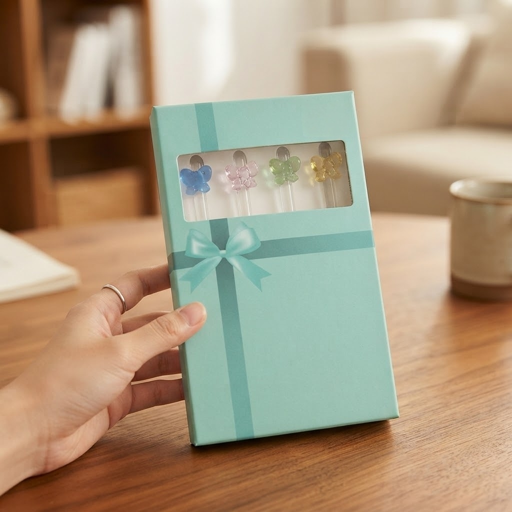 طقم شاليموه 4 ق زجاج بيركس بالفرشه شكل فيونكه