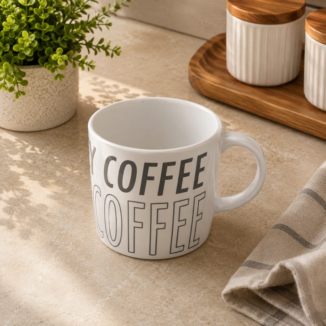 مج قهوه ابيض coffee