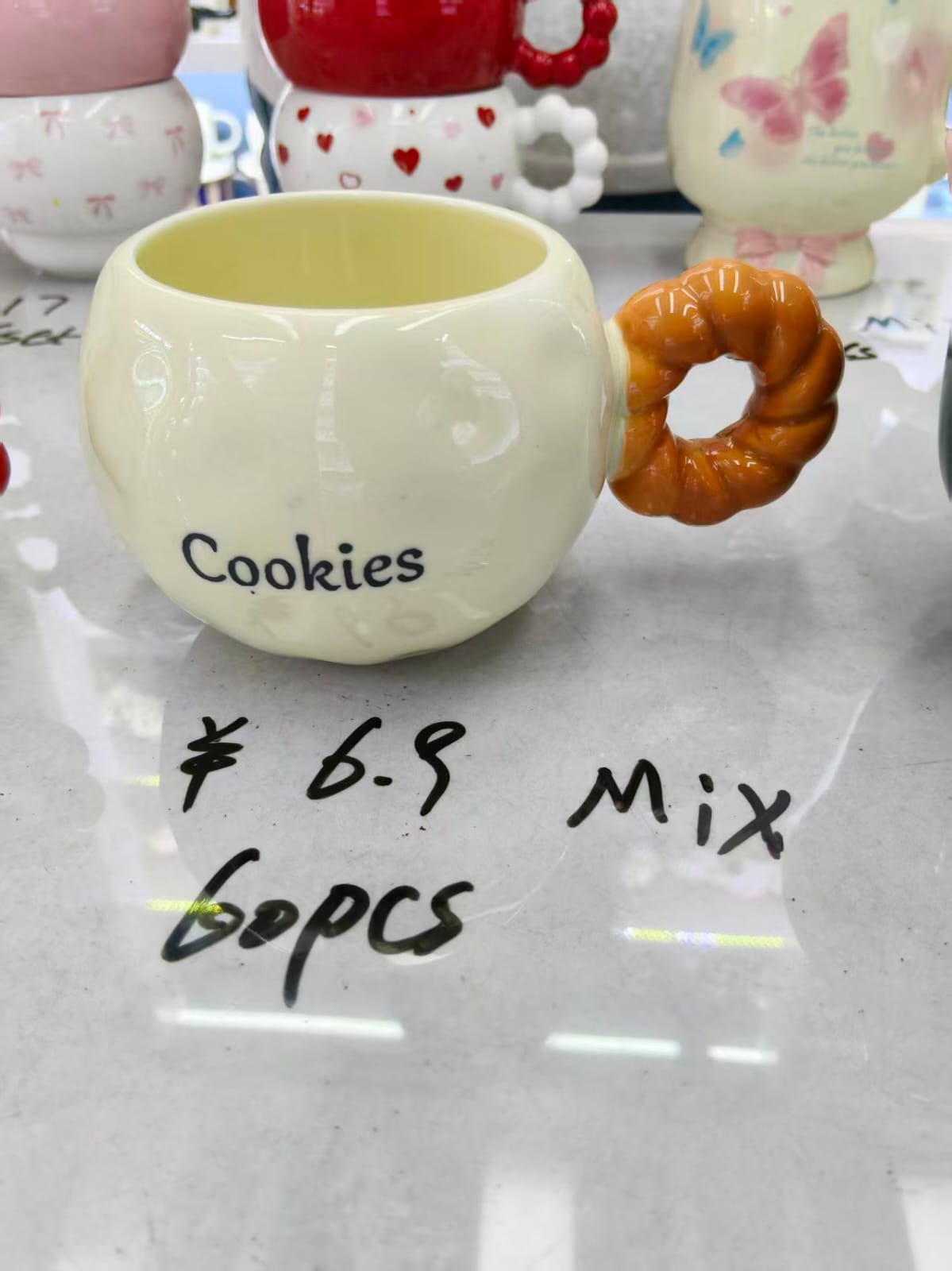 مج ماغنسيوم ابيض بومبيه يد حلزوني اورنج cookies