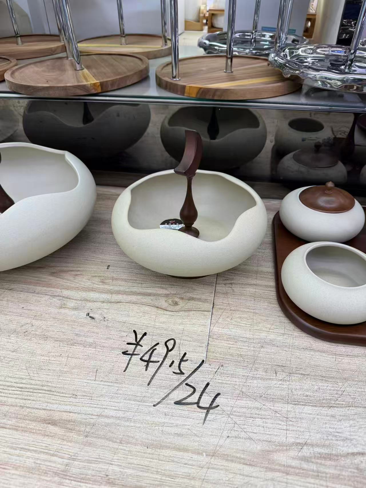 شياله بورسلين غويط حامل خشب شكل هلال صغير