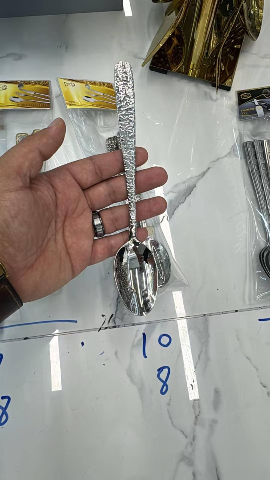 طقم معالق 6 ق فضي مزخرف