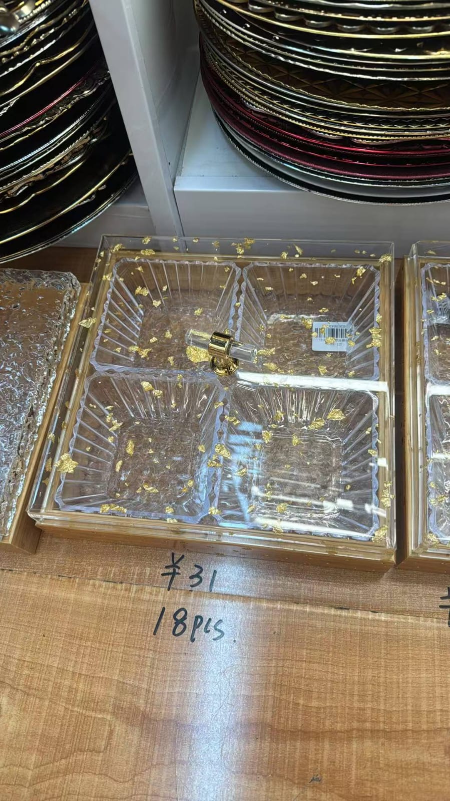 طقم بولات تسال 4ق مضلع غطاء اكريلك حامل خشب شده