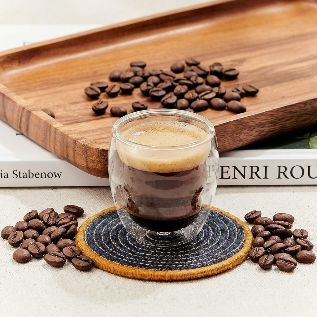 طقم قهوه زجاج دبل كلاس  2 حبه
