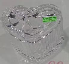 سكريه زجاج ابيض شفاف مضلع  قلب غطاء فيونكه