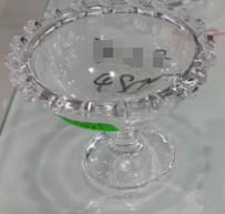 كاس ايس كريم زجاج ابيض حرف بابلز بقاعده