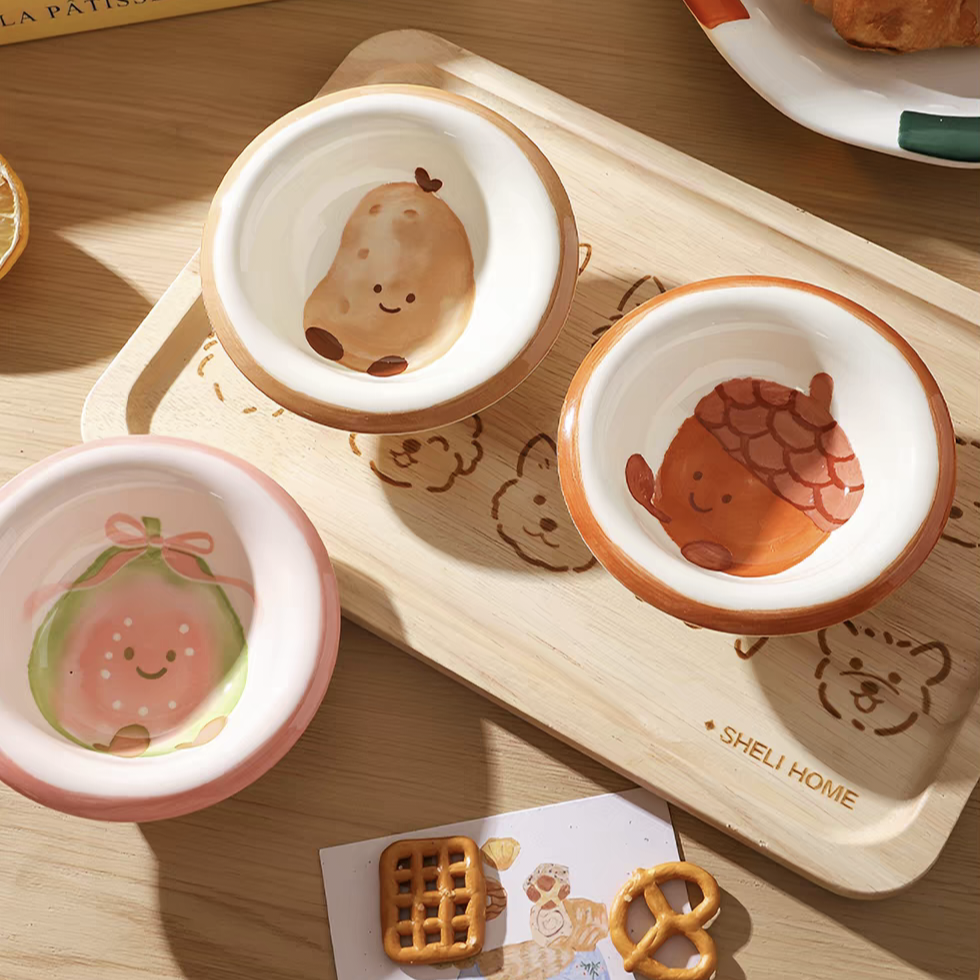 طبق صوص بورسلين مدور بينك Frog